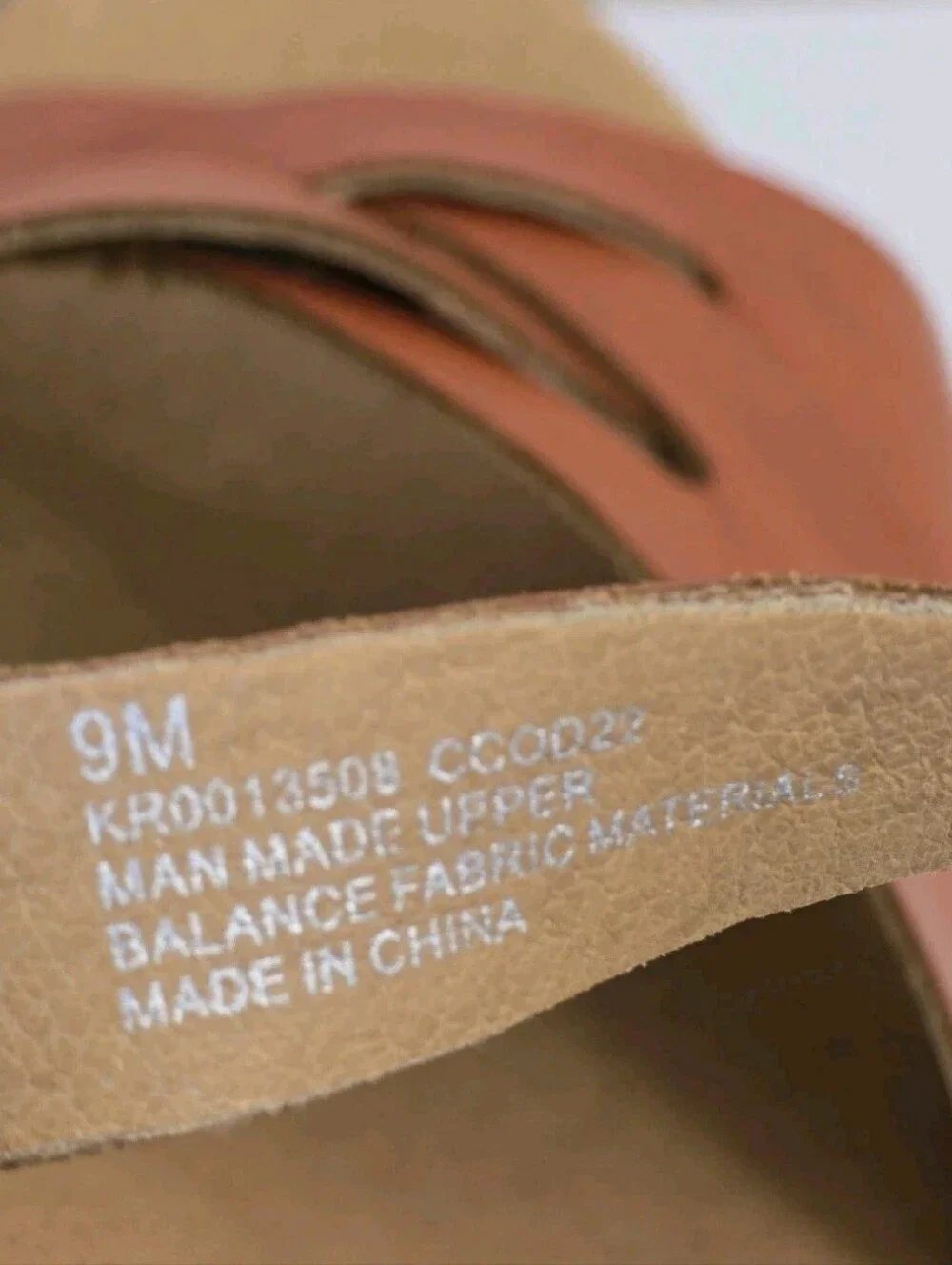 Korks Women's Cognac Strap Wooden Heel Wedge Size 9 M